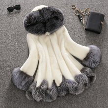 B Faux Fur Coat for Women Fluffy Artificial Fox Fur Overcoat Winter Warm Jacket Long Sleeve Hoodies Hairy Outerwear 2024 - buy cheap