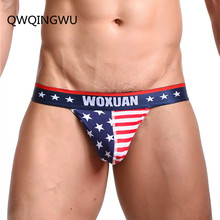 New Sexy Men Underwear USA Flag Print Fashion Men's Briefs Sexy Low Waist Underpants Cotton Men Underwear Striped Underpants 2024 - buy cheap