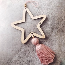 Craft Star Wall Hanging Decoration Nordic Style Kids Room Decoration Beads Tassel Pendant Photography Props 2024 - buy cheap
