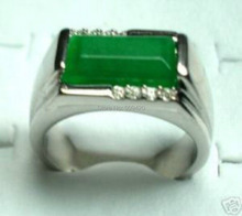 XFS20141er>> Bela Verde jade tamanho do Anel Dos Homens 8-10-12 # 2024 - compre barato