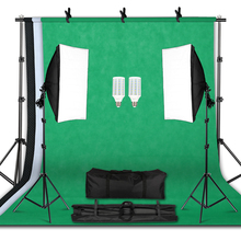 Softbox Lighting Kit for Photo, Photography and Video Studio 2 Softbox (20x28") Backdrop Support Stand (6.6x6.6FT) + 3 Backdrop 2024 - buy cheap