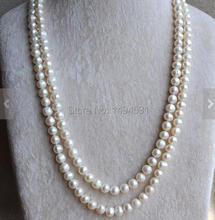 Wholesale Pearl Necklace, Long 50 Inches AA 8-9MM White Color Genuine Freshwater Pearl Necklace , Wedding Birthday Jewelry. 2024 - buy cheap