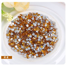 Hot Sale SS3-SS34(1.3MM-7MM) golden yellow flatback 3D rhinestones for nail art,DIY mobile phone shell and hair jewelry 2024 - buy cheap