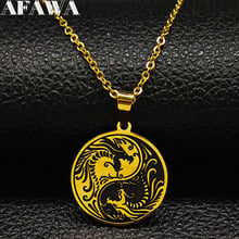 2021 Fashion Yin Yang Dragon Stainless Steel Necklaces for Women Gold Color Pendant Necklace Jewelry bisuteria mujer N18823 2024 - buy cheap