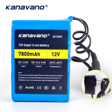 Kanavano 12v 7.8AH 7800mAh 18650 Rechargeable batteries 12.6V DC Lithium Battery pack Protect and 12.6V 1A Charger+Free shopping 2024 - buy cheap