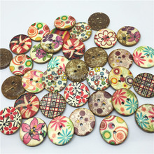 500pcs 20mm Retro Brown Coconut Button Painted Flowers Coconut Sell Buttons Round Sewing 2 Holes Scrapbooking 2024 - buy cheap