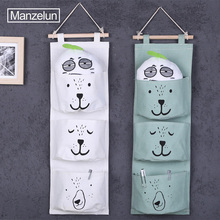 Canvas Hanging Storage Bag Polor Bear 3 Pockets Wall Mounted Wardrobe Closet Hang Bag Tidy Organizer Home Storage & Organization 2024 - buy cheap