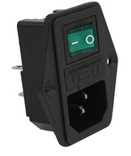 Ac 10a 250v iec320 c14 módulo de entrada plugue neno lâmpada interruptor do barco 4 pinos