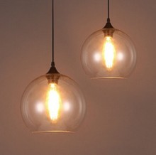 Luminária de vidro moderna com bola de luz suspensa, restaurante, bar, país americano, minimalista, moda criativa, luminária de vidro 2024 - compre barato