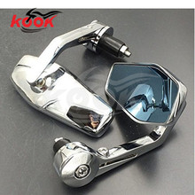 top quality Electroplate motorcycle handlebar end mirrors motocross rearview mirror motorbike Side Mirrors sliver universal hot 2024 - buy cheap