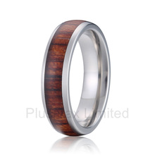 new arrival Custom fashion jewelry online source for men and women comfort fit  anti allergic titanium wedding band rings wood 2024 - buy cheap