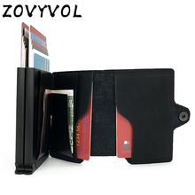 ZOVYVOL 2021 New Men Card Holder Fashion Passport Holder RFID Aluminium Credit Card Holder PU Travel Card Wallet Rfid Money Box 2024 - buy cheap