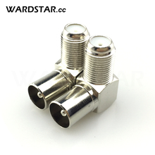 5pcs F Female Jack to TV Male Plug 90 Degree Right Angle TV Aerial Cable RF Coaxial Coax Connector 2024 - купить недорого