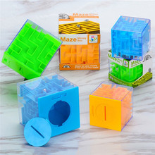 Kid 3D Coin Bank Cube Puzzle Maze Toy Money Box Piggy Bank Hand Game Box Fun Brain Game Toys 2024 - buy cheap