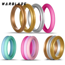 10pc/set 4-8 Size Food Grade FDA Silicone Ring Hypoallergenic Crossfit Flexible Sports Rubber Finger Rings For Women Wedding 3mm 2024 - buy cheap