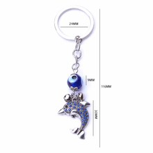 EVIL EYE new fashion  turkey evil eye fish swan dolphin charms keychain For Women Girl Decorative Keychain bag 2024 - купить недорого