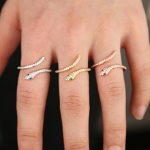 2019 new wholesale cz fashion jewelry high quality gold rose silver colors open snake finger trendy ring for women 2024 - buy cheap