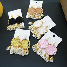 Fashion simple personality creative dream catcher earrings for women with shell and fringe design female drop earrings kolczyki 2024 - buy cheap
