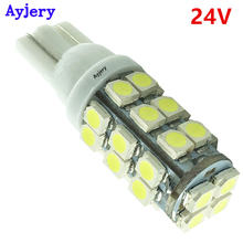 AYJERY Wholesale 300Pcs 24V T10 1210 28 SMD 194 168 W5W LED Light Bulb Clearance Light Indicator Reading Lamp White 2024 - buy cheap