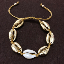 2019 New arrival alloy and nature cow shell bracelet full Braided Handmade Gold Color Copper End Beads Bracelet jewelry 2024 - buy cheap