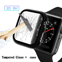 Новейшая технология чехол из закаленного стекла для Apple Watch 40 мм 44 мм для iWatch 38 мм 42 мм серия 4 3 2 1 3D защитная пленка 2024 - купить недорого