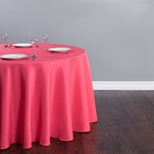 10Pcs Coral Round 108" Polyester Tablecloth For Wedding Party Banquet Decoration Hotel Supplies Free Shipping 2024 - buy cheap