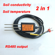 Sensor de conductividad de la humedad del suelo, Sensor de temperatura de calidad, salida EC10 RS485, 2 en 1, Envío Gratis 2024 - compra barato