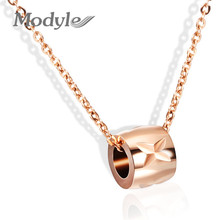 Modyle Bijoux Femme-collar de acero inoxidable de oro rosa para mujer, colgante redondo, joyería de lujo de alta calidad 2024 - compra barato