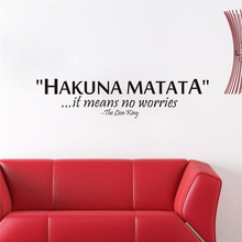 Hakuna Matata It Means No Worries Letters Wall Stickers Home Decor Living Room Indoor Diy Decals Black Quotes Vinyl Mural Art 2024 - buy cheap