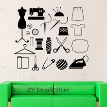 Tailor Atelier Wall Stickers Sewing for Women Wall Decals Removable High Quality Wallpaper Vinyl Art Poster Stickers L302 2024 - buy cheap