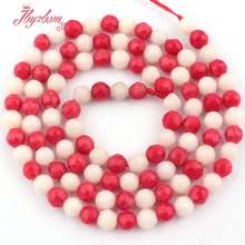 Bolas redondas de Coral blanco y rojo de 4mm, abalorios de piedra Natural para hacer pulseras y collares, fabricación de joyas, Envío Gratis 2024 - compra barato