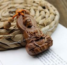 Copper Statue Wood Carving Chinese Buddhism Guan Kwan Yin Buddha Statue Pendant Key Chain 2024 - buy cheap