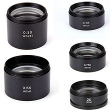WD30 WD160 0.5X 0.3X 1X 1.5X 2X Barlow Lens Trinocular Stereo Microscope Lens Auxiliary Objective Lens 48mm Thread 2024 - buy cheap