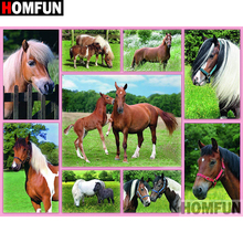 HOMFUN Full Square/Round Drill 5D DIY Diamond Painting "horse" Embroidery Cross Stitch 5D Home A08217 2024 - buy cheap