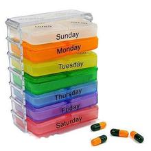 Caja de almacenamiento de píldoras para medicina, organizador portátil semanal de 7 días, contenedor 2024 - compra barato