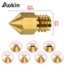 Aokin 100Pcs MK8 Nozzle 0.4mm 0.3mm 0.2mm Copper 3D Printers Parts Extruder Threaded 1.75mm 3.0mm Filament Head Brass Nozzles 2024 - buy cheap