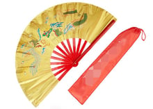 high quality bamboo taiji tai chi fan kung fu Dragon phoenix martial arts fans 2024 - buy cheap