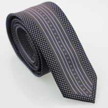 YIBEI Coachella Man Fashion Neckties Slim Jacquard Black & Purple & Gray Ties Plaids & Stripes & Border Woven Narrow Neck Tie 2024 - buy cheap