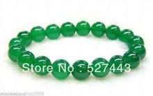Wholesale free shipping >>Beautiful Jewelry Chinese 8mm Green stone/stone Beads Elastic Bracelet 2024 - buy cheap