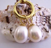 free shipping Huge AAA 10-12mm White South Sea Pearl Earrings 14k/20 Yellow Gold 2024 - buy cheap