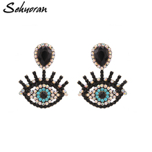 Sehuoran Crystal Style Oorbellen Stud Earrings For Women EYE Colorful Gift Statement Earrings Vintage Wholesale Top Quality EAR 2024 - buy cheap