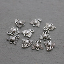 5PCS Boutique Butterfly Hardware Metal parts Fittings for DIY 15*17mm Machining metal parts components Findings Silver-plate 2024 - buy cheap
