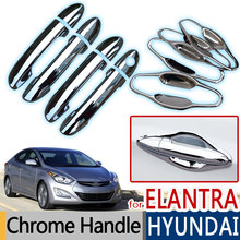 Хромированная накладка на дверную ручку для Hyundai Elantra 2011-2016, набор из 4 штук Avante 2012 2013 2014, аксессуары для автостайлинга 2024 - купить недорого