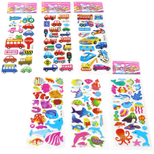 10 Sheets Cartoon Transport Cars Ocean Fish 3D Puffy Bubble Stickers Waterpoof DIY Baby Toys For Children Kids Boy Girl 2024 - buy cheap