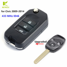 Reemplazo Keyecu actualizado Flip mando a distancia de coche botón 3 433 MHz ID46 Chip para HONDA Civic 2009, 2010, 2011, 2012, 2013, 2014 2024 - compra barato
