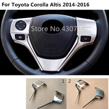 Car Styling Stick ABS Matte Steering Wheel Interior Kit Trim Frame Panel Hood 2pcs For Toyota Corolla Altis 2014 2015 2016 2024 - buy cheap