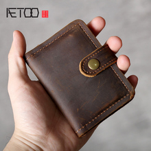 AETOO Crazy Horse Leather Vintage card Baotou layer cowhide driver's license bag male Leather card bag 2024 - buy cheap