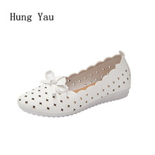 Women Casual Shoes Flats Loafers Shallow Hollow Summer Fashion Butterfly-knot Outdoor Breathable Slip On Round Toe Platform 2024 - buy cheap