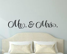 Mr. AND Mrs Wedding Wall Sticker Couple Wedding Gift Bedroom Home Decoration Design Art Poster Mural Beauty Decals W122 2024 - buy cheap