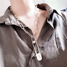 Rongho Punk Metal Pins chokers necklaces for women bamboo chain pendant necklace Vintage pin necklace chunky jewelry 2024 - buy cheap